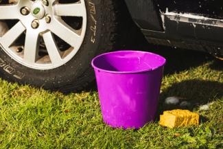 Wash your car on the grass